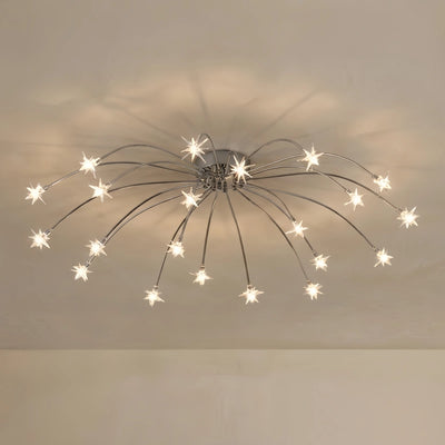 Nebula Art Deco Ceiling Light - Gold/Black/Chrome Metal Fixture for Bedroom