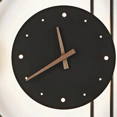 Irondale Art-Deco-Wandleuchte – Schwarz/Goldenes, von einer Uhr inspiriertes Design für das Wohnzimmer 