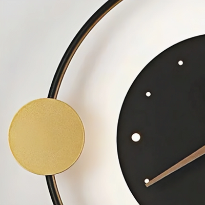 Irondale Art-Deco-Wandleuchte – Schwarz/Goldenes, von einer Uhr inspiriertes Design für das Wohnzimmer 