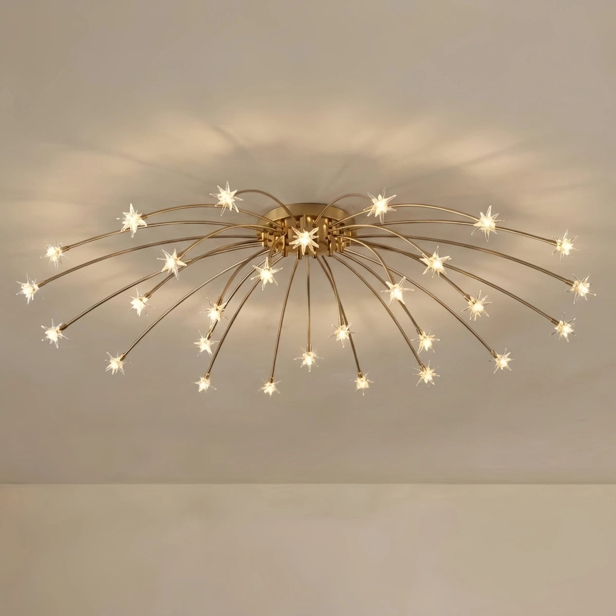Nebula Art Deco Ceiling Light - Gold/Black/Chrome Metal Fixture for Bedroom
