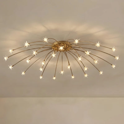 Nebula Art Deco Ceiling Light - Gold/Black/Chrome Metal Fixture for Bedroom