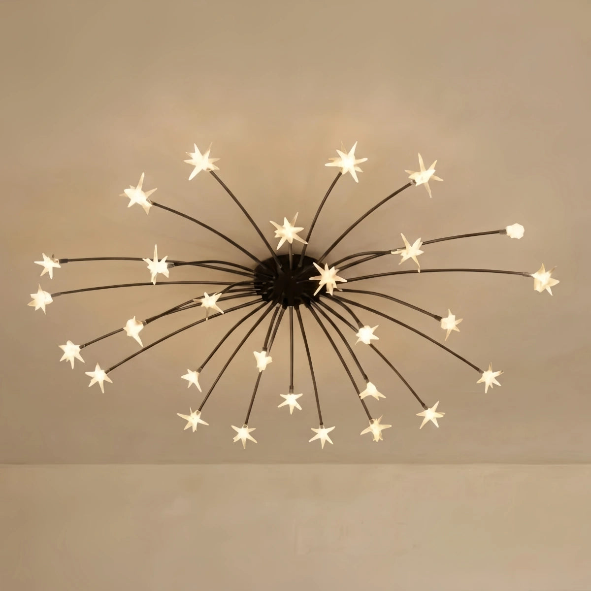 Nebula Art Deco Ceiling Light - Gold/Black/Chrome Metal Fixture for Bedroom