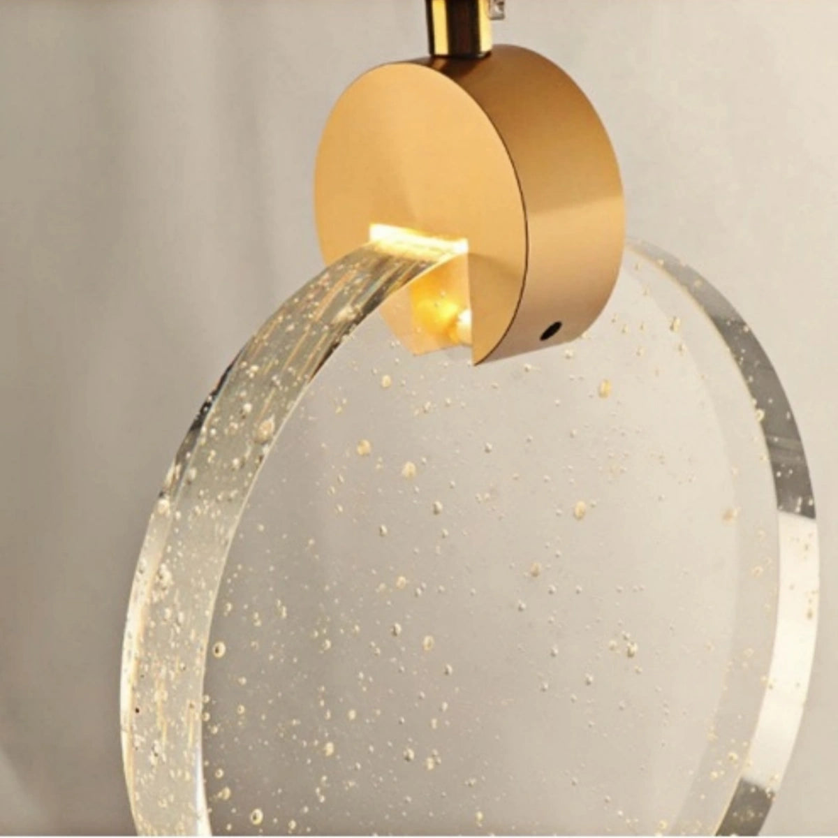 Excelis Art Deco Runde Pendelleuchte Goldmetall/Kristall für Esszimmer