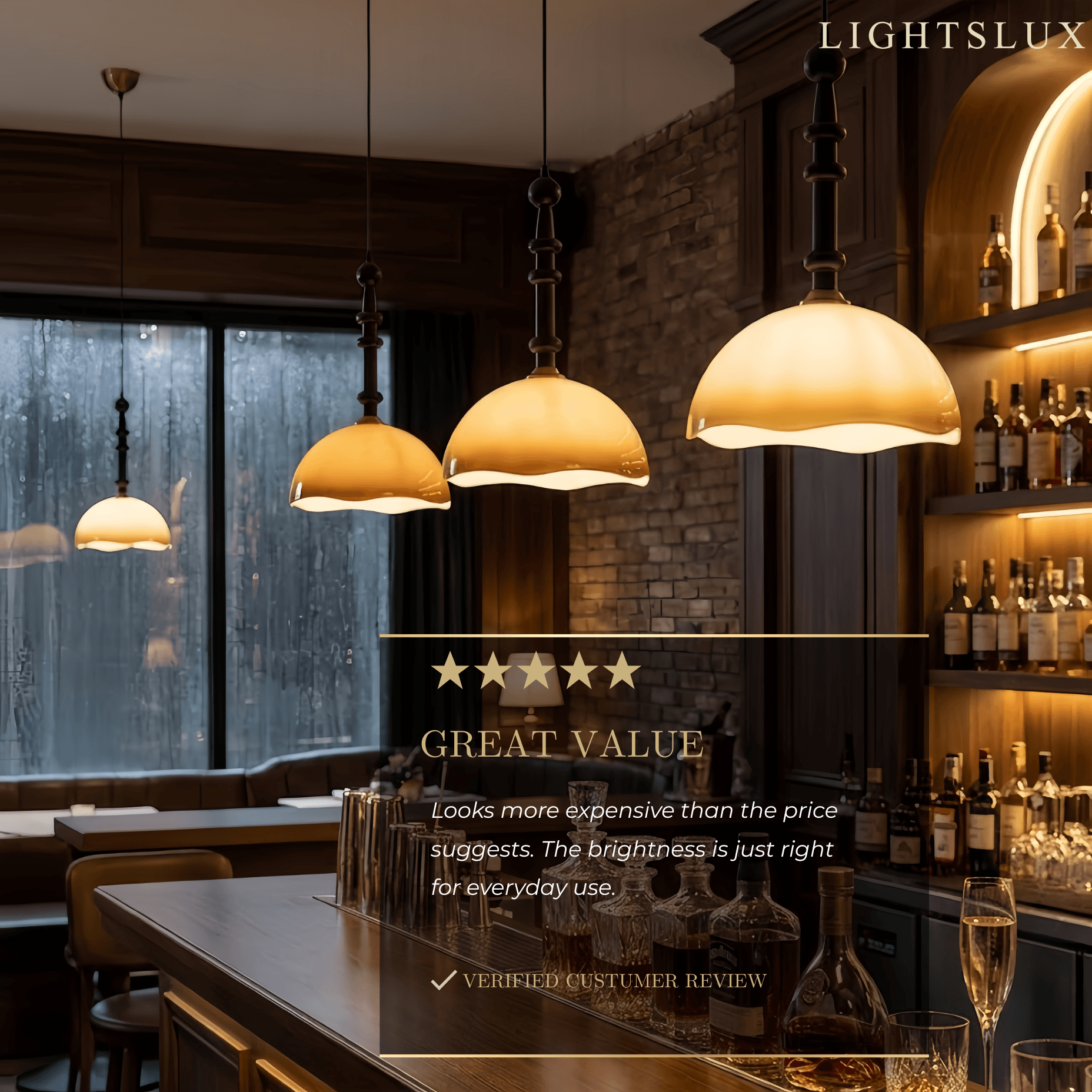 Vetro Retro Glass Pendant Light --Coffee Or White for Dining Room