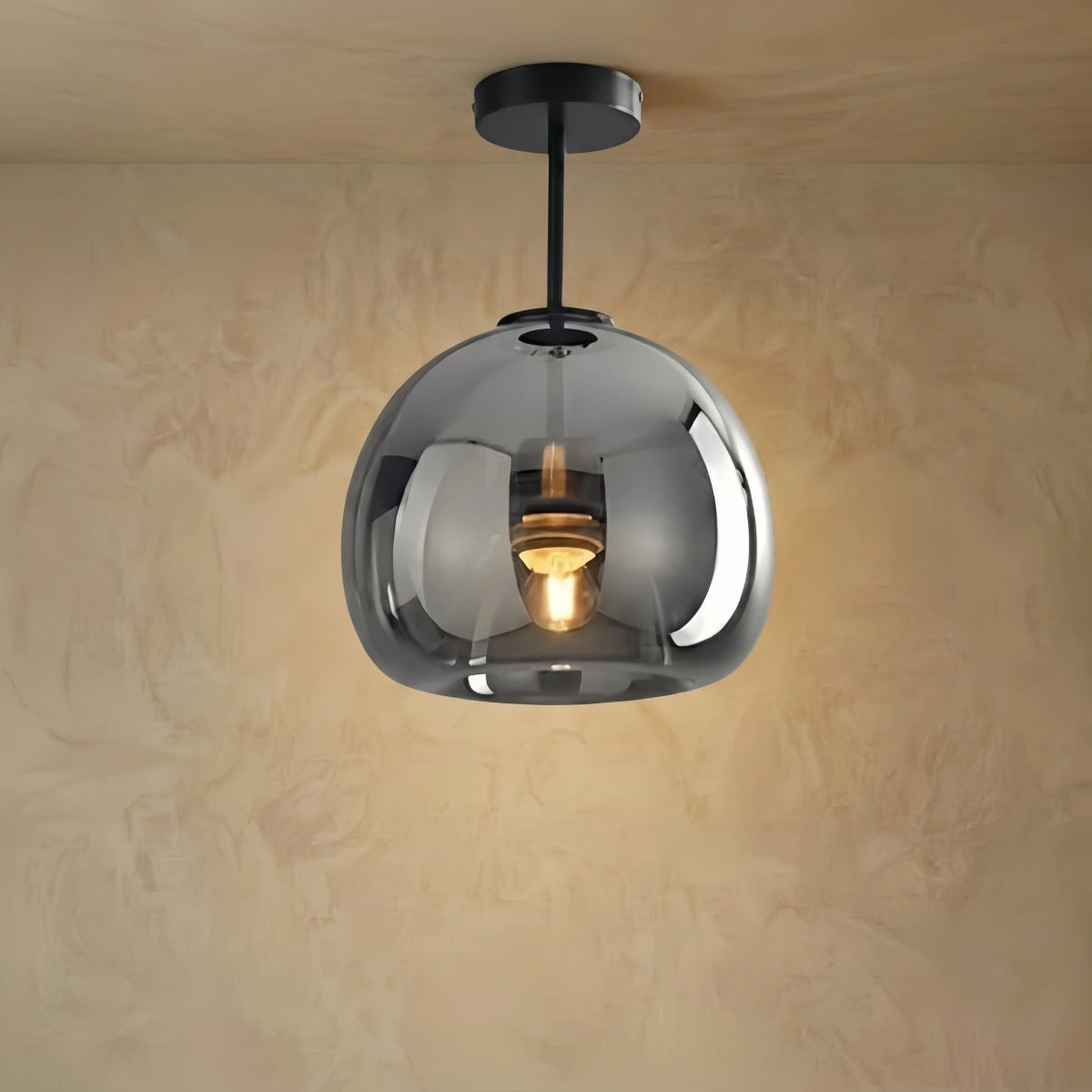 Vetro Moderne LED-Deckenleuchte/Pendelleuchte in Kugelform – Schwarz/Gold für den Flur