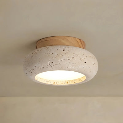 Strata Deckenleuchte im japanischen Stil aus Travertin – Deckenleuchte aus Naturholz für Wohnzimmer, Esszimmer und Schlafzimmer