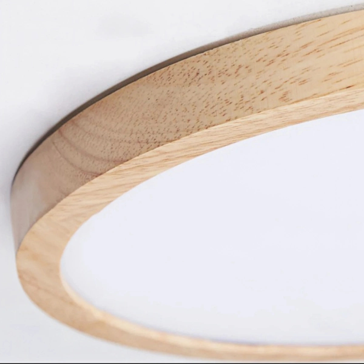 Zenno Moderne runde dimmbare Deckenleuchte – Holz/Acryl für das Wohnzimmer