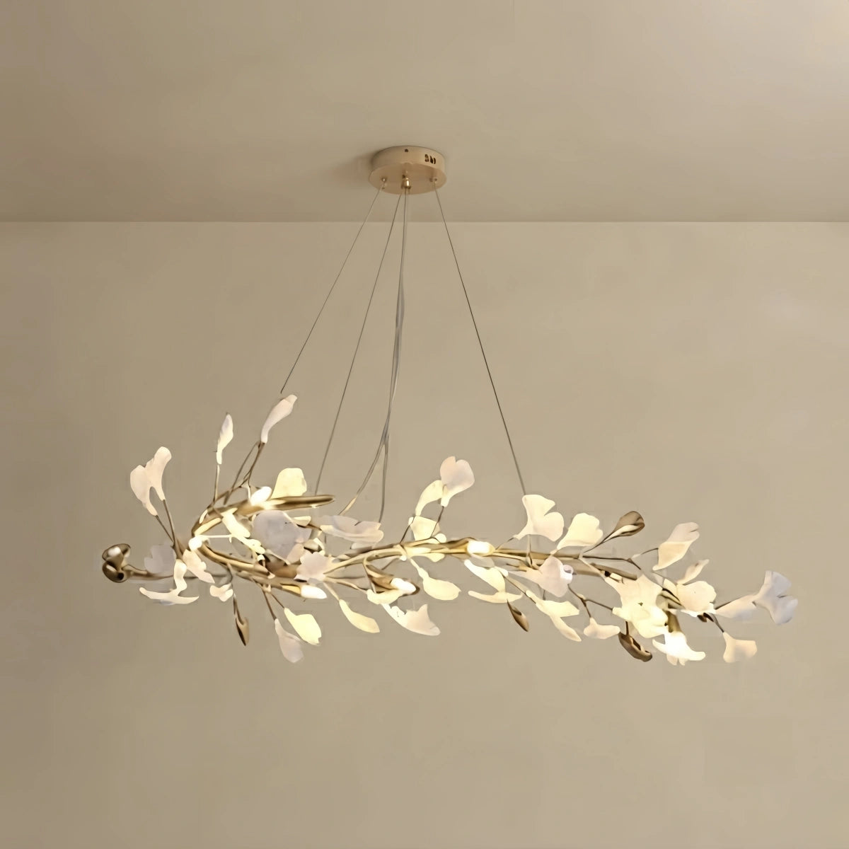 Excelis Art Deco Chandelier - Gold Ceramic/Metal for Living Room