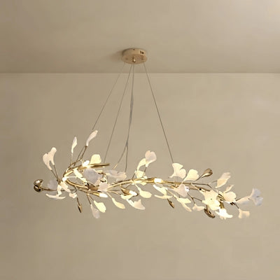 Excelis Art Deco Chandelier - Gold Ceramic/Metal for Living Room