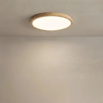Zenno Wabi-Sabi Moderne runde dimmbare Deckenleuchte – Holz/Acryl für Wohnzimmer