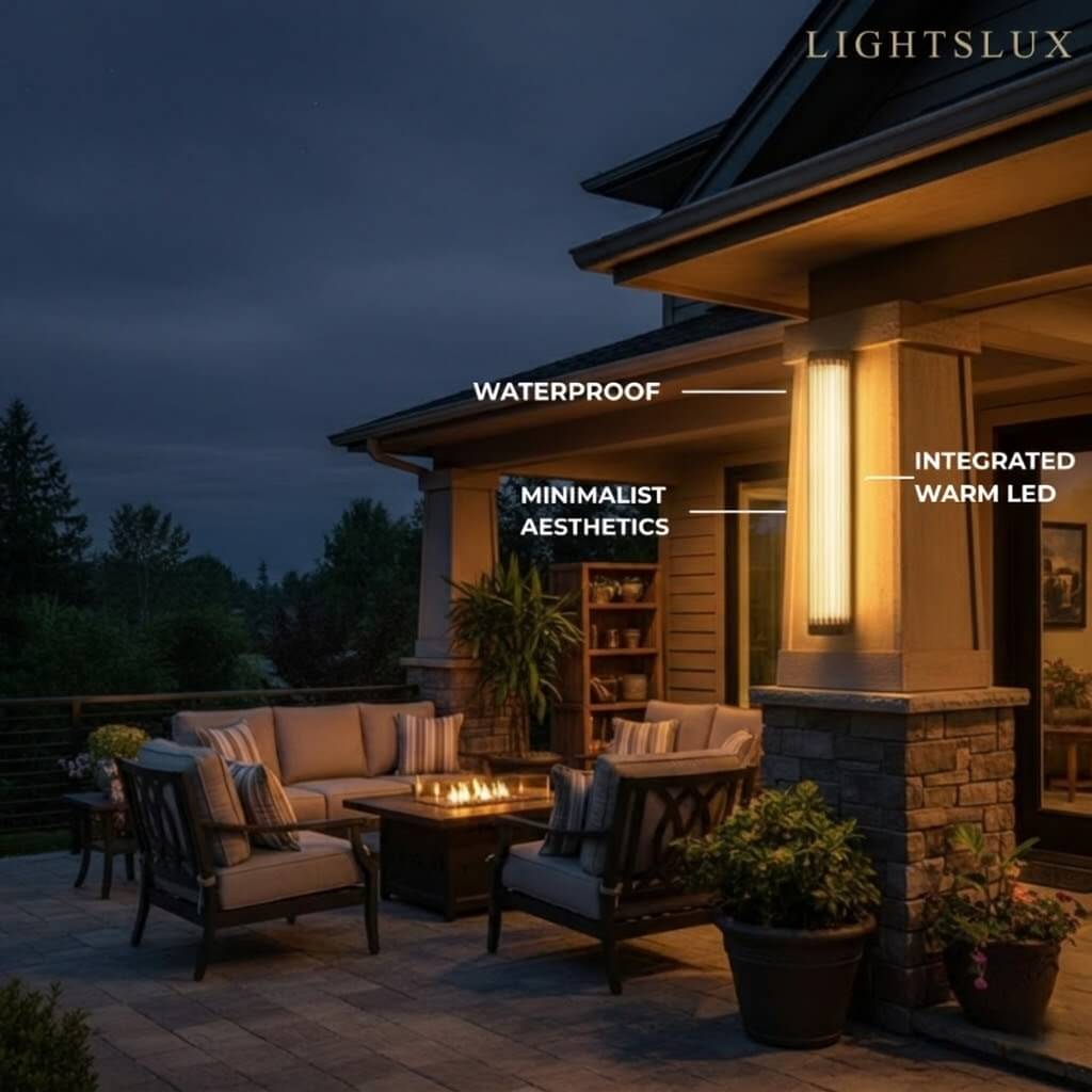 Irondale Moderne schwarze LED-Außenwandleuchte – Wasserdichte Leuchte für Garten/Hof