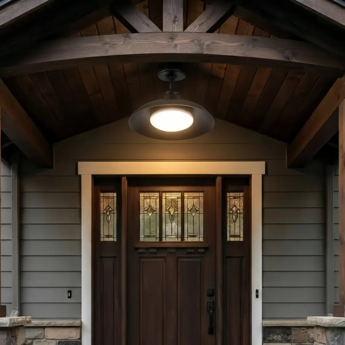 Irondale Industrial Waterproof Pendant Light -- Black/Brass Iron for Outdoor Wall