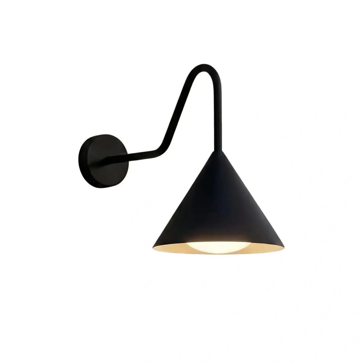 Irondale Minimalistische konische Außenwandleuchte – Schwarze Metallleuchte für die Außenwand