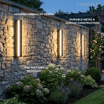 Arcato Moderne rechteckige Außenwandleuchte – Metall-Sensorleuchte für Garten/Terrasse