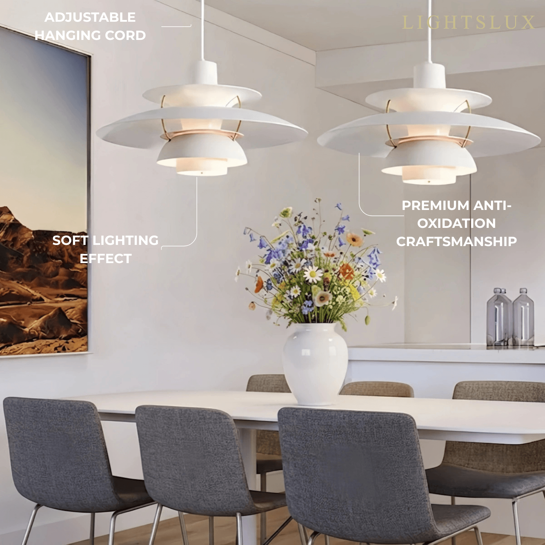 Morandia Nordic Pendant Light -- Aluminum Multi-Color for Dining Room