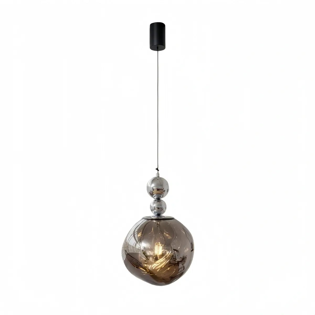 Lunara Modern Pendant Light – Acrylic Globe & Carbon Steel for Bedroom