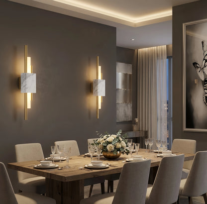 Excelis Moderne zylindrische Wandleuchte – Metall-Schlafzimmerleuchte in Gold/Grün/Weiß
