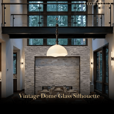 Vetro Retro Glass Pendant Light --Coffee Or White for Dining Room