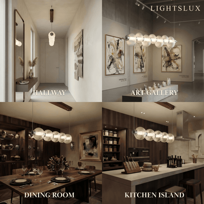 Vetro Retro Linear Glass Pendant Light -- White Or Clear for Dining Room