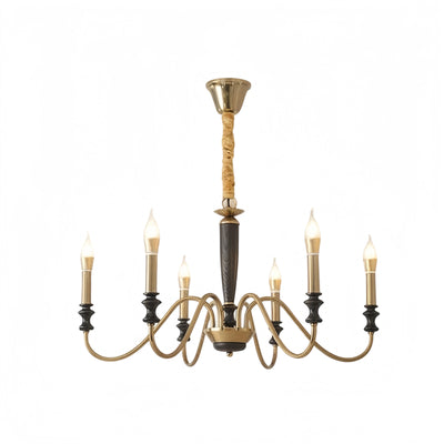 Irondale Vintage Iron Chandelier – Glass Shade Multi-Light Fixture for Living Room