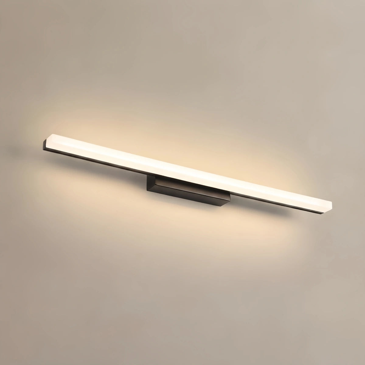 Arcato Minimalistische lineare Wandleuchte für Badezimmer – IP44 Metall in Schwarz/Chrom