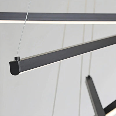 Arcato Moderne Skulpturale Chandelier – LED-Halo-Leuchte aus Aluminium und Kieselgel für das Wohnzimmer