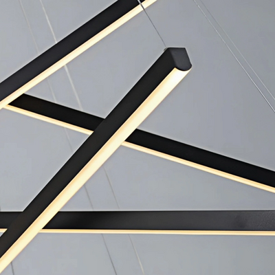 Arcato Moderne Skulpturale Chandelier – LED-Halo-Leuchte aus Aluminium und Kieselgel für das Wohnzimmer
