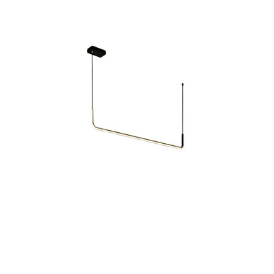 Arcato Minimalistische lineare Pendelleuchte – Schwarz/Gold Metall/Acryl für Esszimmer