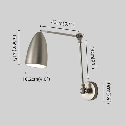 Irondale Industrielle verstellbare Wandleuchte - Schwarz/Weiß/Nickel Metall Wohnzimmer