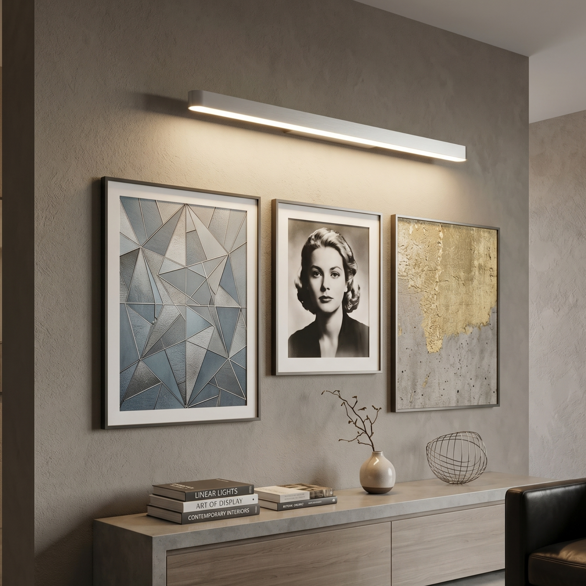 Minimalistische Wandleuchte aus gebürstetem Edelstahl – Kupfer/Chrom/Schwarz für Wohn-/Schlafzimmer
