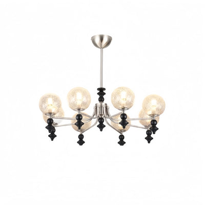 Velora Modern Natural Chandelier with Glass Shades for Living Spaces