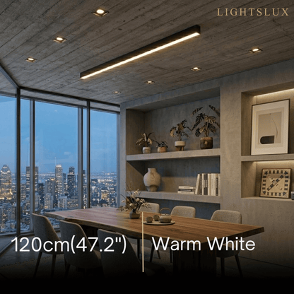 Arcato Minimalistische lineare LED-Deckenleuchte – Schwarz für das Wohnzimmer