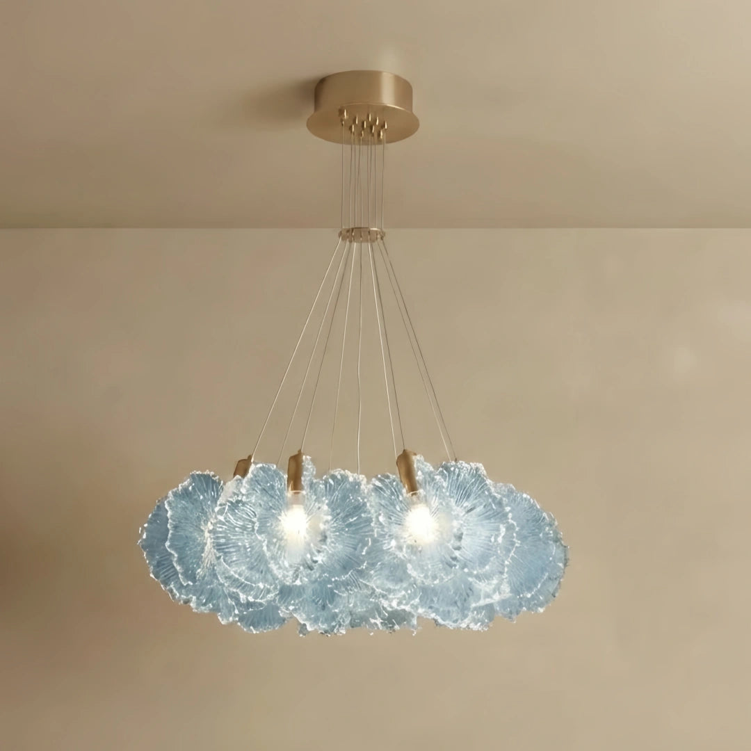 Vivara Moderne Wolken-Kronleuchter – Bunt Acryl Weiß/Rot/Violett/Blau für Esszimmer