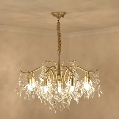 Excelis Royal Crystal Chandelier – Luxurious Gold Finish for Living/Dining Room