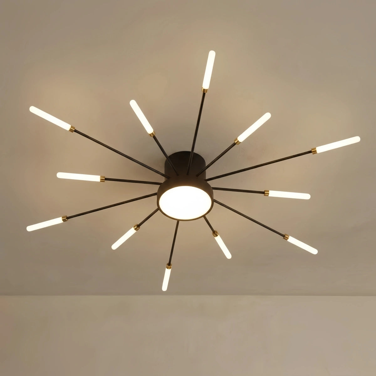 Nebula Moderne Feuerwerk Deckenleuchte – Gold/Schwarz für Schlafzimmer Esszimmer Wohnzimmer