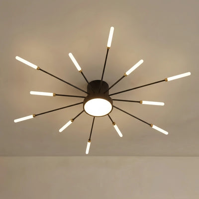Nebula Moderne Feuerwerk Deckenleuchte – Gold/Schwarz für Schlafzimmer Esszimmer Wohnzimmer