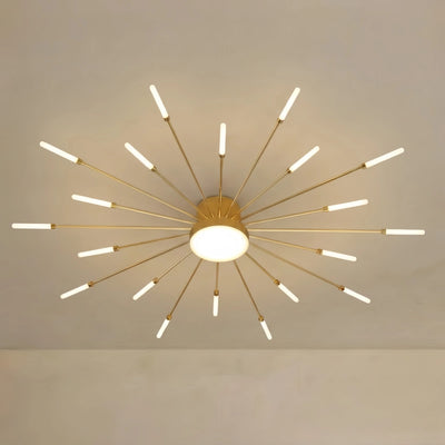 Nebula Moderne Feuerwerk Deckenleuchte – Gold/Schwarz für Schlafzimmer Esszimmer Wohnzimmer