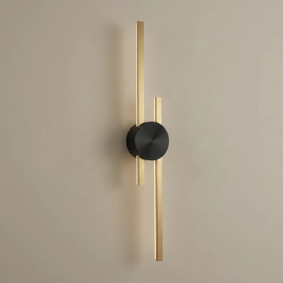 Arcato Modern Linear Wall Lamp - Black/Gold Metal for Living Room