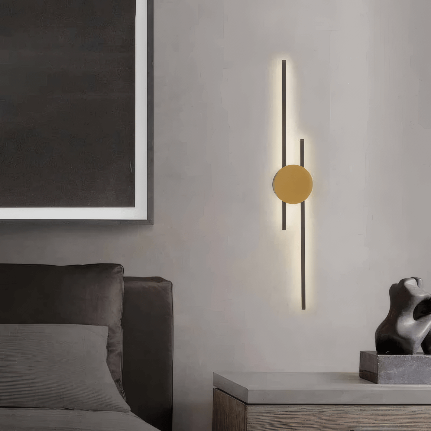 Modern Wall Lamp Metal Linear Living Room