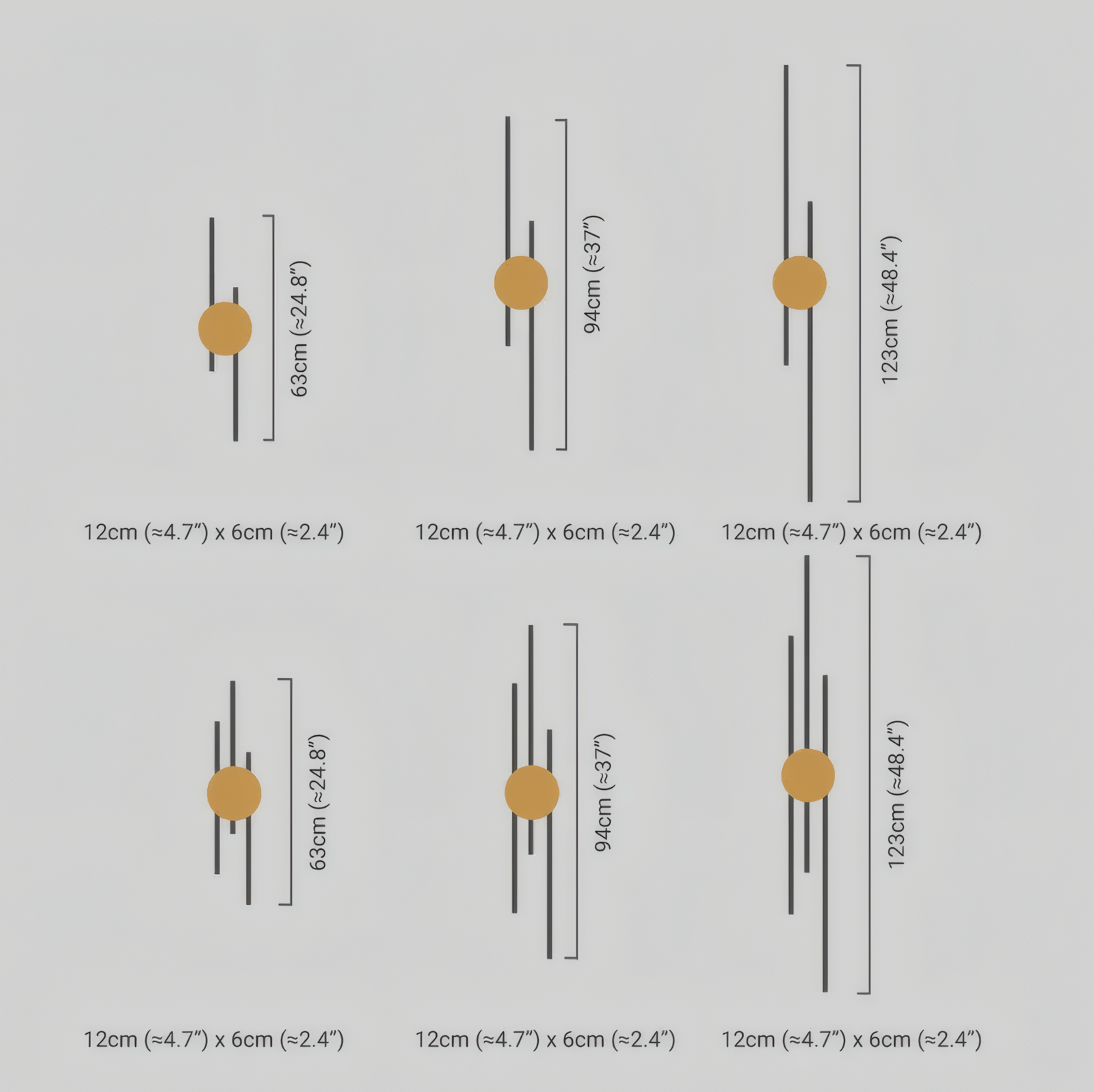 Modern Wall Lamp Metal Linear Living Room