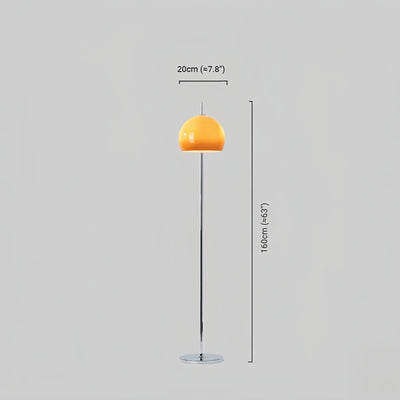 Crema Moderne runde Stehlampe - Metall/Glas in Orange für das Wohnzimmer