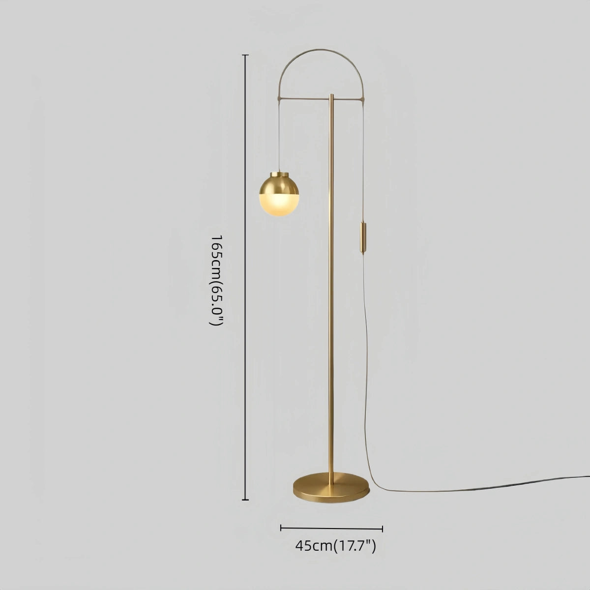 Velora Modern Gold Floor Lamp – Curved Metal Design for Living Room
