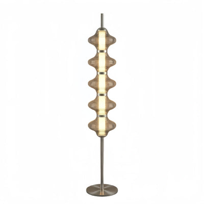 Moderne Stehlampe Vivara aus Metall und Glas – orangefarbenes Laternen-Design fürs Schlafzimmer
