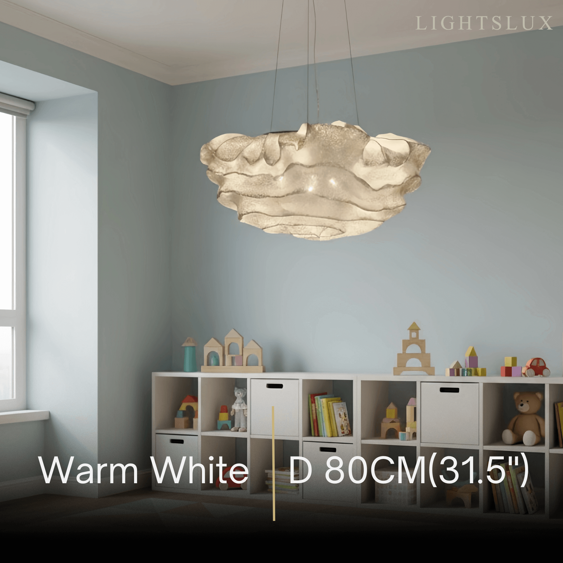 Excelis Art Deco Cloud-Shaped White Pendant Light
