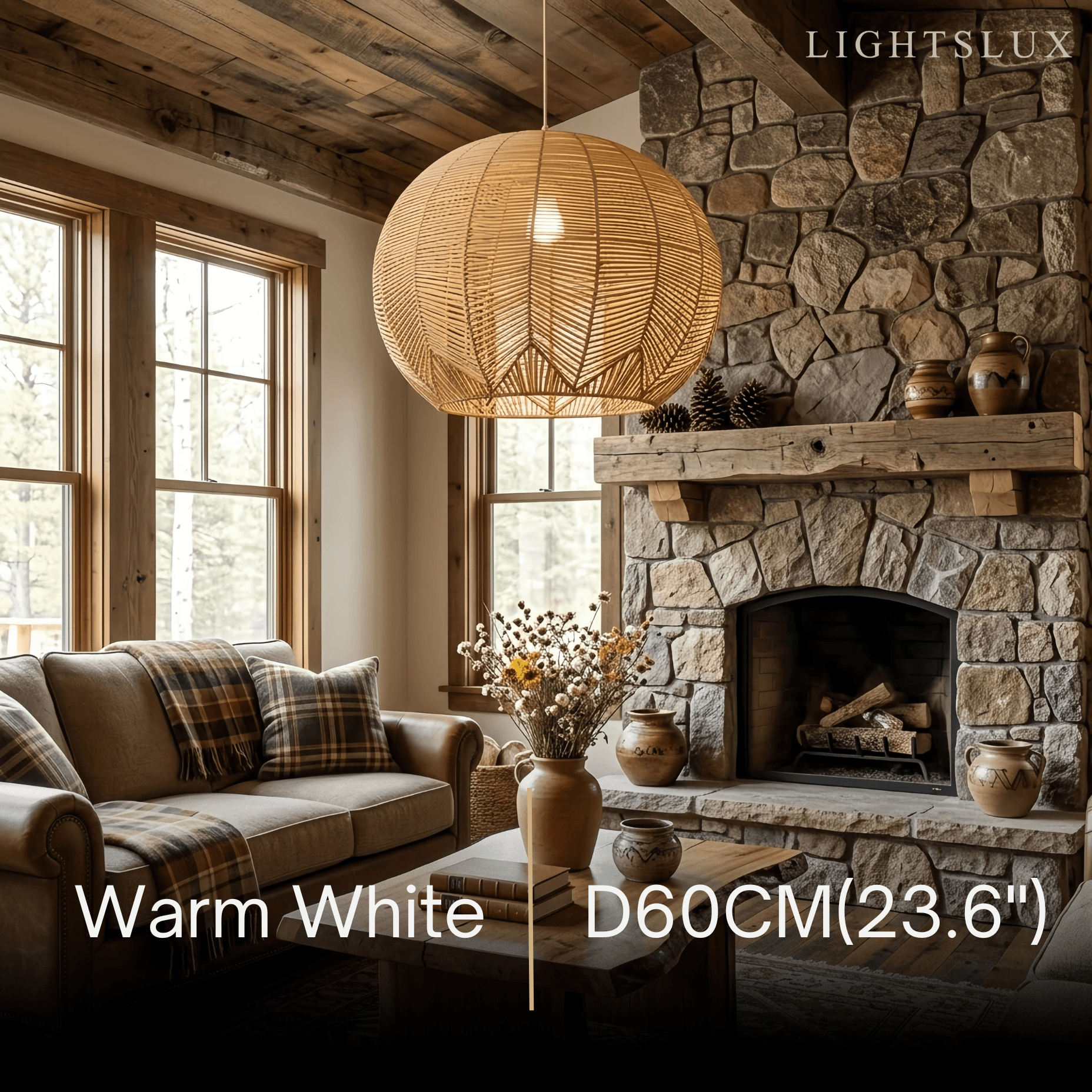 Bamburo Farmhouse Wood Pendant Light