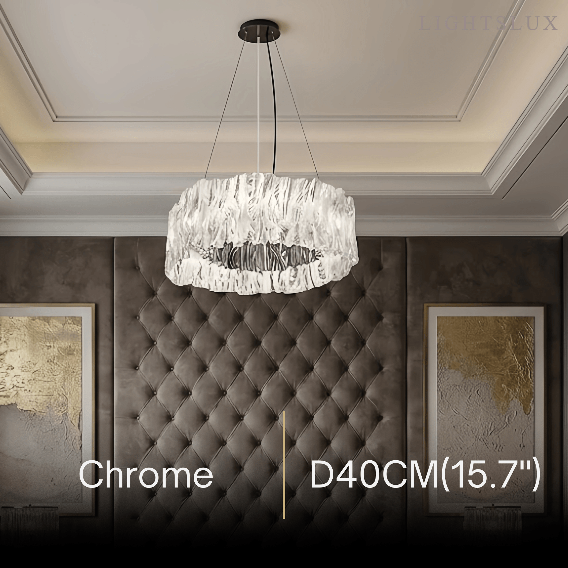 Pendant Light – White/Gold/Chrome Acrylic for Living Room