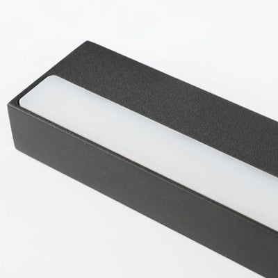 Arcato Minimalistische rechteckige Waschtischleuchte aus schwarzem Metall/Acryl für Bad/Schlafzimmer