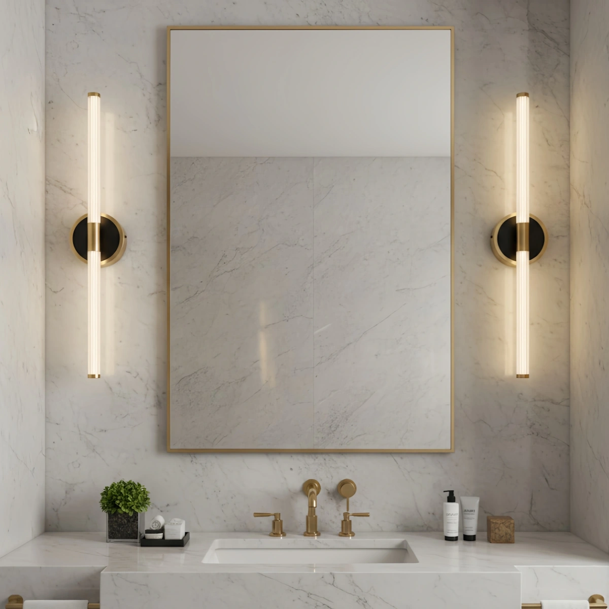 Arcato Minimalistische Wandleuchte mit Spiegelfront für Badezimmer