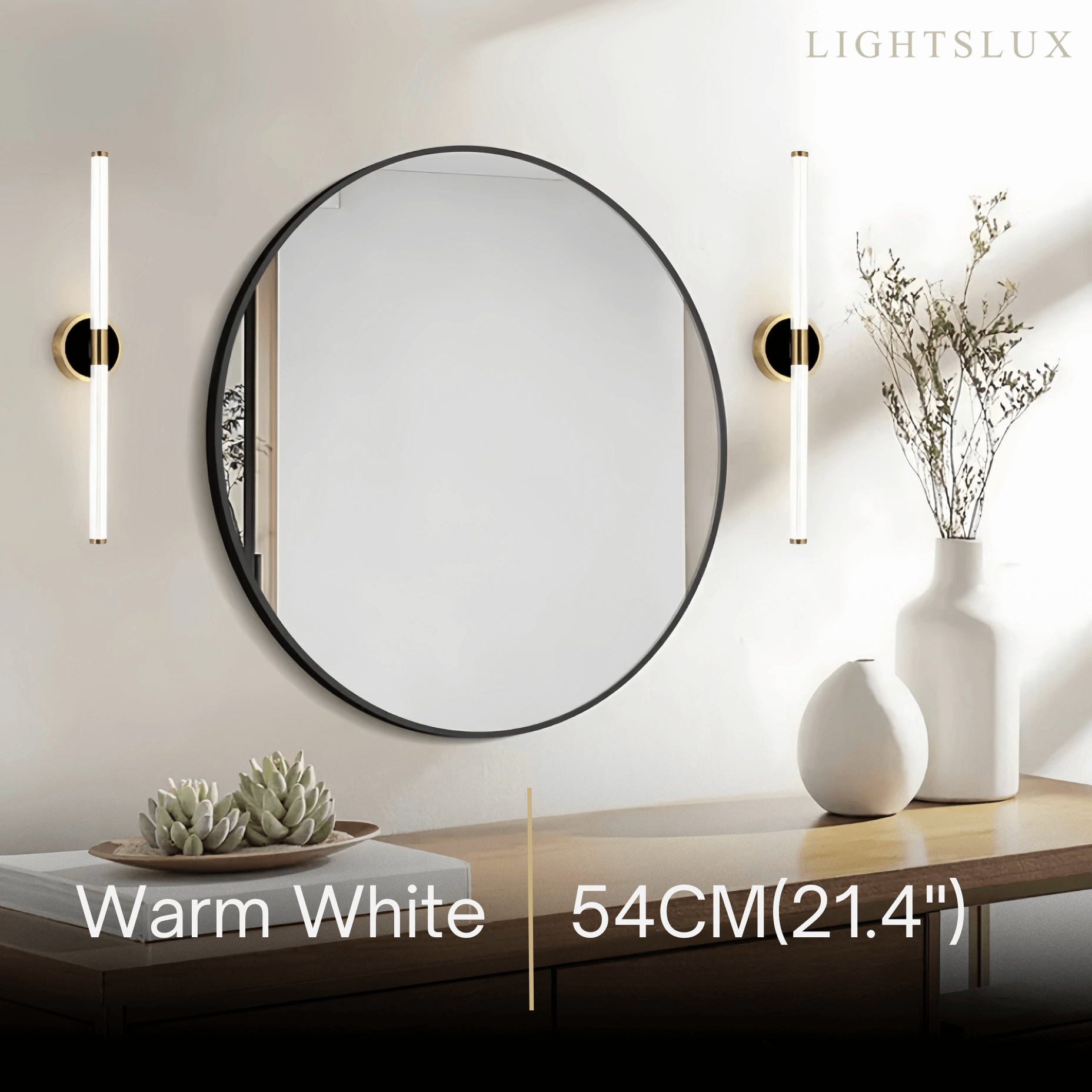 Arcato Minimalist Stick Vanity Wall Lamp – Mirror Front for Bathroom