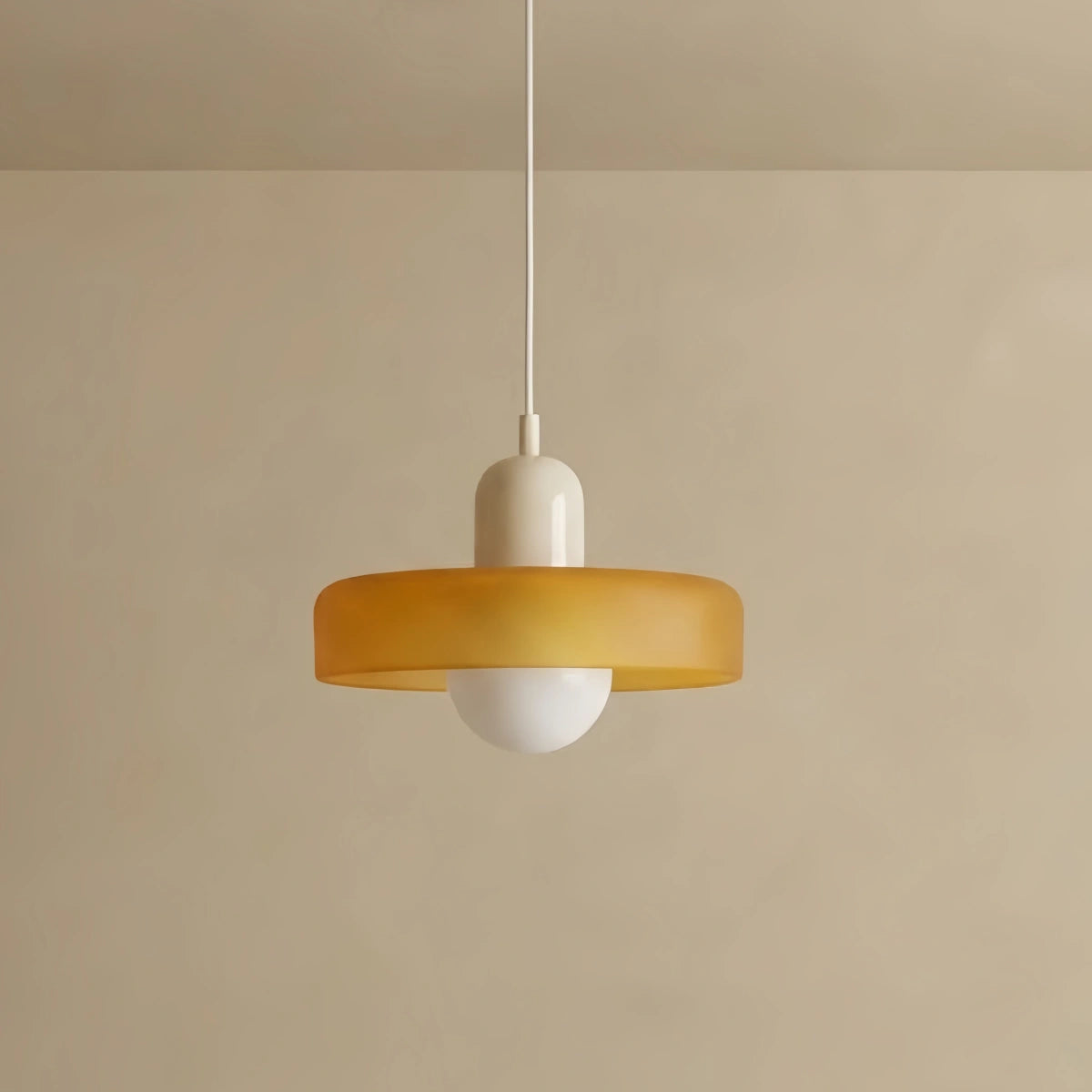 Nordic Pendant Light - Round Glass Shade for Living/Dining Room